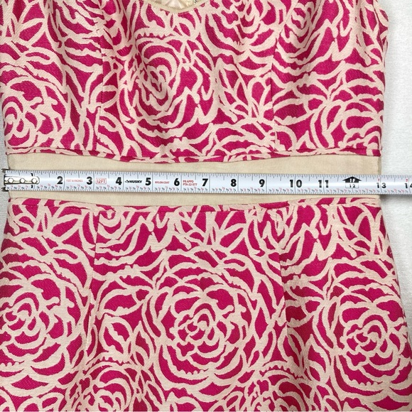 Maggy London Women’s  Sheath Dress V-Neck Sleeveless Pink White Back Zipper Sz 2 - Picture 8 of 12